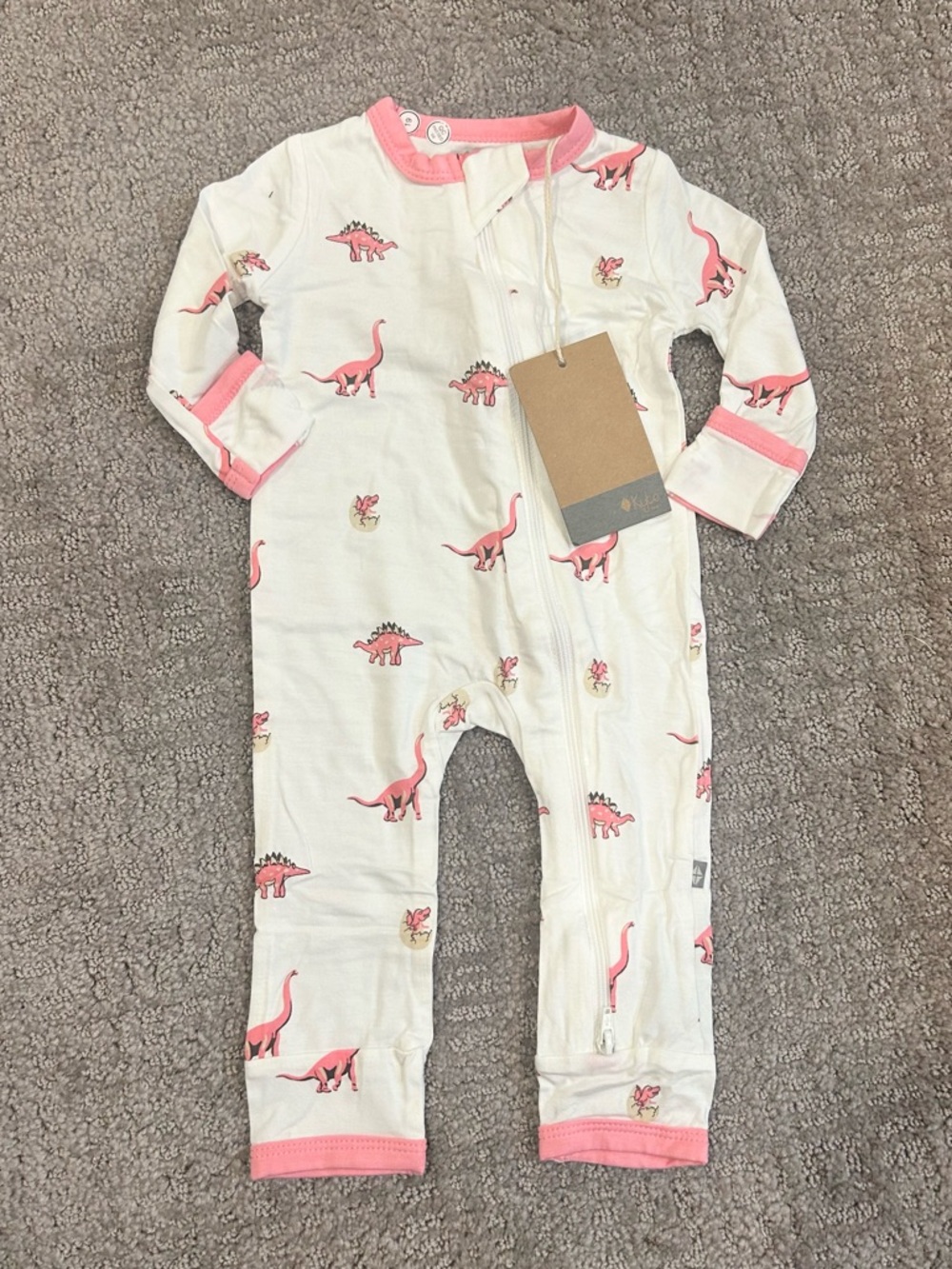 NWT Kyte Baby Jurassic Rose Zip Romper